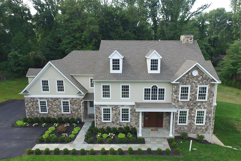 GAF shingles, James Hardie siding and Azek trimboards on a home in Bryn Mawr.