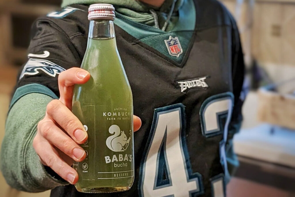 Baba's Bucha Celebrates the Super Bowl With Eagles Kombucha